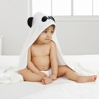 Supply Amazon Wholesale cute panda animal design High quality soft bamboo fiber hooded baby bath towel 35"*35"